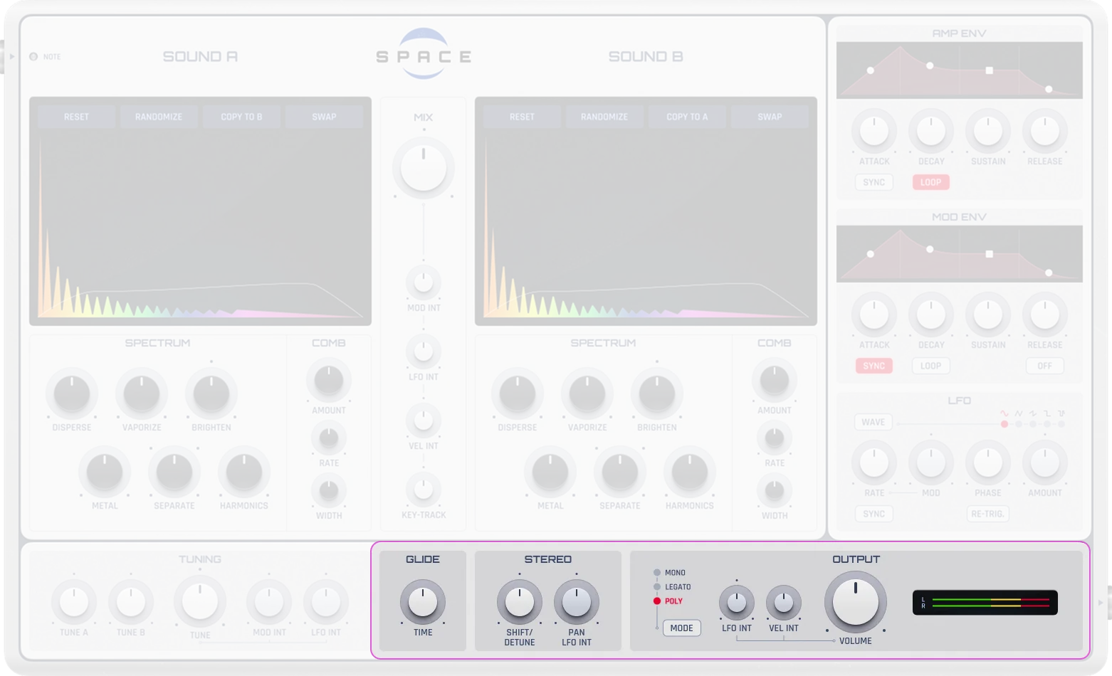 Space Glide, Stereo & Output